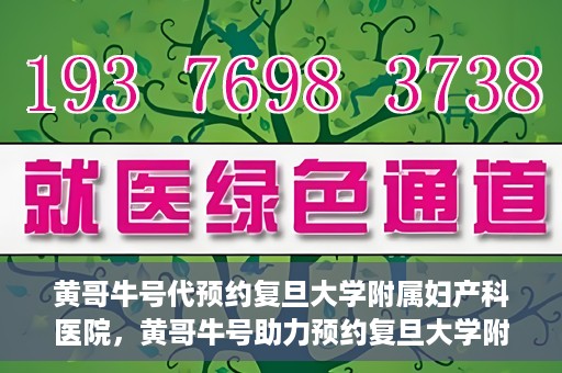 黄哥牛号代预约复旦大学附属妇产科医院，黄哥牛号助力预约复旦大学附属妇产科医院，一站式便捷服务开启预约新纪元