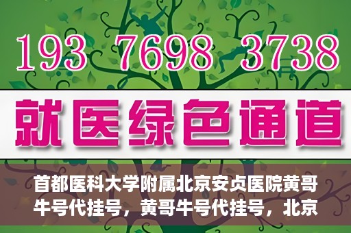 首都医科大学附属北京安贞医院黄哥牛号代挂号，黄哥牛号代挂号，北京安贞医院挂号新途径探索
