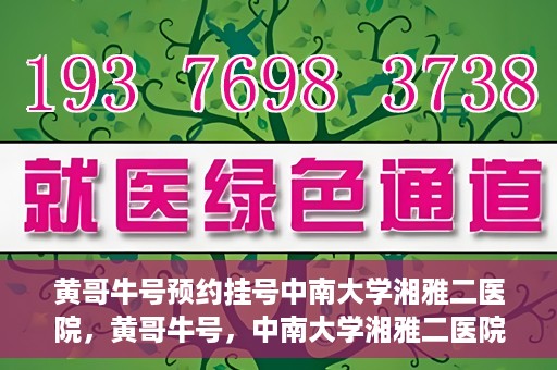黄哥牛号预约挂号中南大学湘雅二医院，黄哥牛号，中南大学湘雅二医院预约挂号攻略