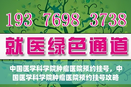 中国医学科学院肿瘤医院预约挂号，中国医学科学院肿瘤医院预约挂号攻略，一站式解决您的就医难题