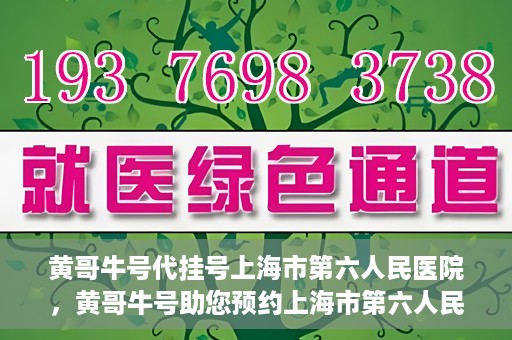 黄哥牛号代挂号上海市第六人民医院，黄哥牛号助您预约上海市第六人民医院挂号服务