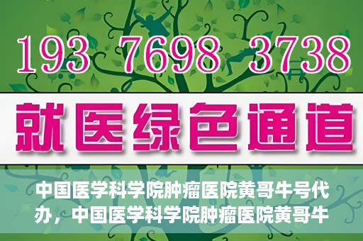 中国医学科学院肿瘤医院黄哥牛号代办，中国医学科学院肿瘤医院黄哥牛号挂号代办服务解析
