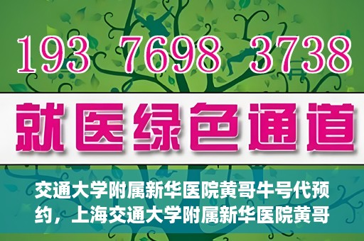 交通大学附属新华医院黄哥牛号代预约，上海交通大学附属新华医院黄哥牛号预约服务解析