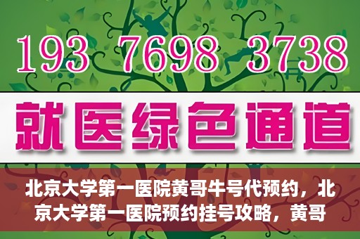 北京大学第一医院黄哥牛号代预约，北京大学第一医院预约挂号攻略，黄哥牛号预约详解
