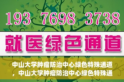 中山大学肿瘤防治中心绿色特殊通道，中山大学肿瘤防治中心绿色特殊通道，守护生命，快速通行之道