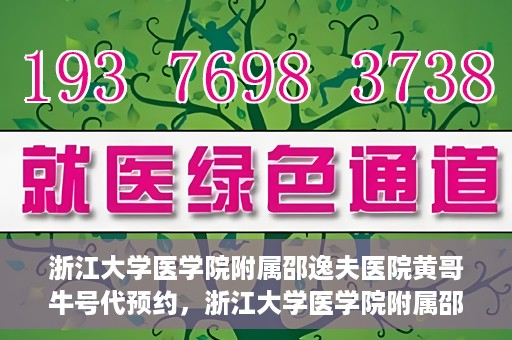 浙江大学医学院附属邵逸夫医院黄哥牛号代预约，浙江大学医学院附属邵逸夫医院黄哥牛号预约服务解析