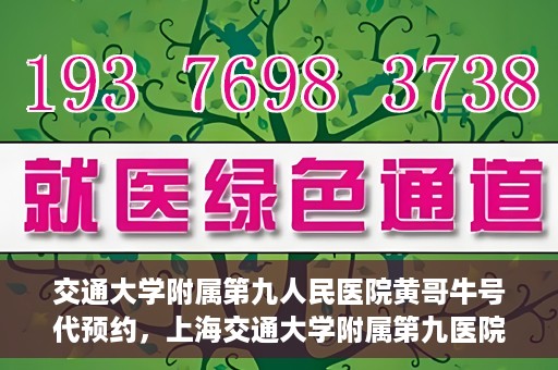 交通大学附属第九人民医院黄哥牛号代预约，上海交通大学附属第九医院黄哥预约挂号服务启动，便捷就医新选择