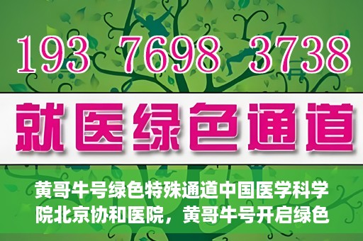 黄哥牛号绿色特殊通道中国医学科学院北京协和医院，黄哥牛号开启绿色特殊通道，北京协和医院助力健康中国行