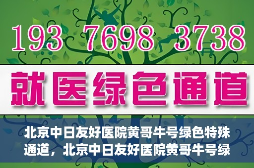 北京中日友好医院黄哥牛号绿色特殊通道，北京中日友好医院黄哥牛号绿色就医特殊通道解析