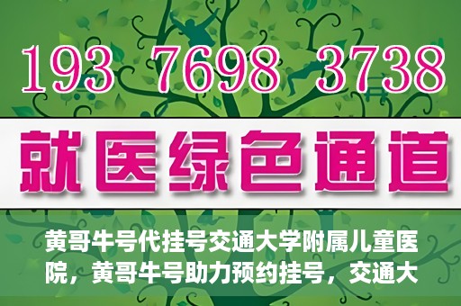 黄哥牛号代挂号交通大学附属儿童医院，黄哥牛号助力预约挂号，交通大学附属儿童医院开启便捷就医新篇章
