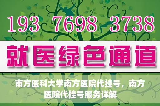 南方医科大学南方医院代挂号，南方医院代挂号服务详解