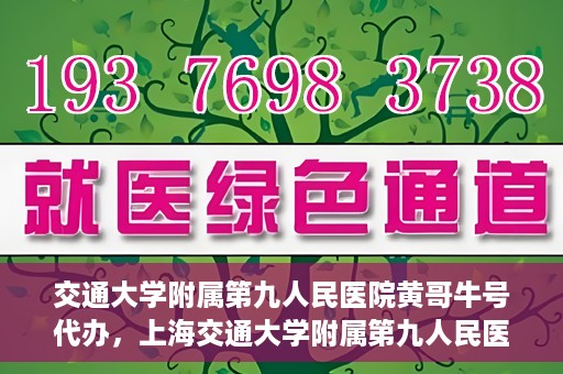 交通大学附属第九人民医院黄哥牛号代办，上海交通大学附属第九人民医院黄哥牛号预约代办服务解析
