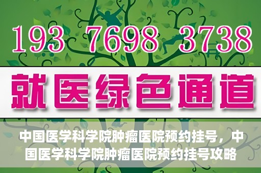 中国医学科学院肿瘤医院预约挂号，中国医学科学院肿瘤医院预约挂号攻略，一站式解决您的就医难题