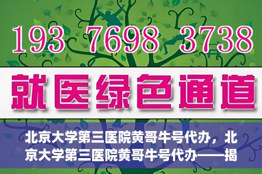 北京大学第三医院黄哥牛号代办，北京大学第三医院黄哥牛号代办——揭秘医疗预约背后的故事