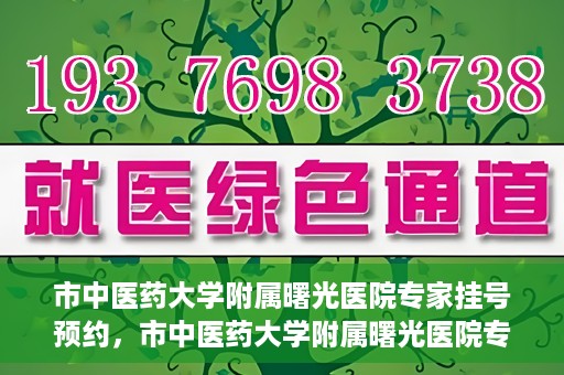 市中医药大学附属曙光医院专家挂号预约，市中医药大学附属曙光医院专家挂号预约攻略，一站式预约服务体验