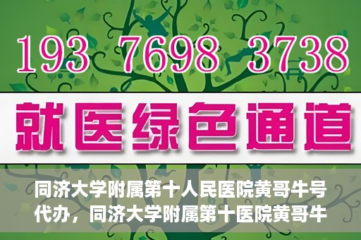 同济大学附属第十人民医院黄哥牛号代办，同济大学附属第十医院黄哥牛号预约代办服务解析