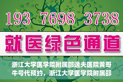 浙江大学医学院附属邵逸夫医院黄哥牛号代预约，浙江大学医学院附属邵逸夫医院黄哥牛号预约服务解析