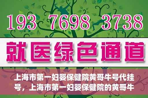 上海市第一妇婴保健院黄哥牛号代挂号，上海市第一妇婴保健院的黄哥牛号代挂号服务解析