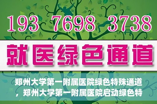 郑州大学第一附属医院绿色特殊通道，郑州大学第一附属医院启动绿色特殊通道，助力患者高效就医