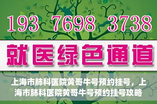 上海市肺科医院黄哥牛号预约挂号，上海市肺科医院黄哥牛号预约挂号攻略，轻松掌握挂号秘籍