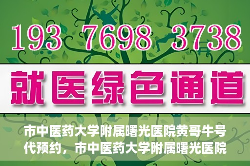 市中医药大学附属曙光医院黄哥牛号代预约，市中医药大学附属曙光医院黄哥牛号预约服务启动