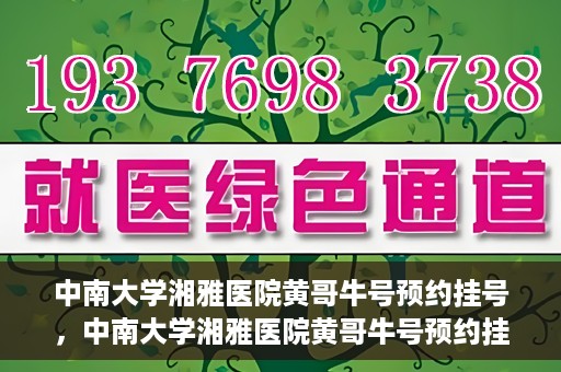 中南大学湘雅医院黄哥牛号预约挂号，中南大学湘雅医院黄哥牛号预约挂号攻略，轻松挂号，无忧就医体验