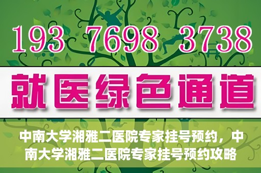 中南大学湘雅二医院专家挂号预约，中南大学湘雅二医院专家挂号预约攻略，一站式解决您的就医需求